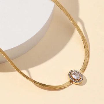 Cadena janna con zirconia en medio