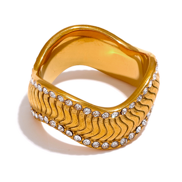 Anillo Zirconias Geométrico