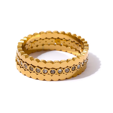 Anillo triple de zirconias magnolia
