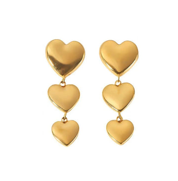 Pendientes triple corazón París